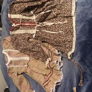 Girls Vintage Western Prairie Dress Bundle of 2